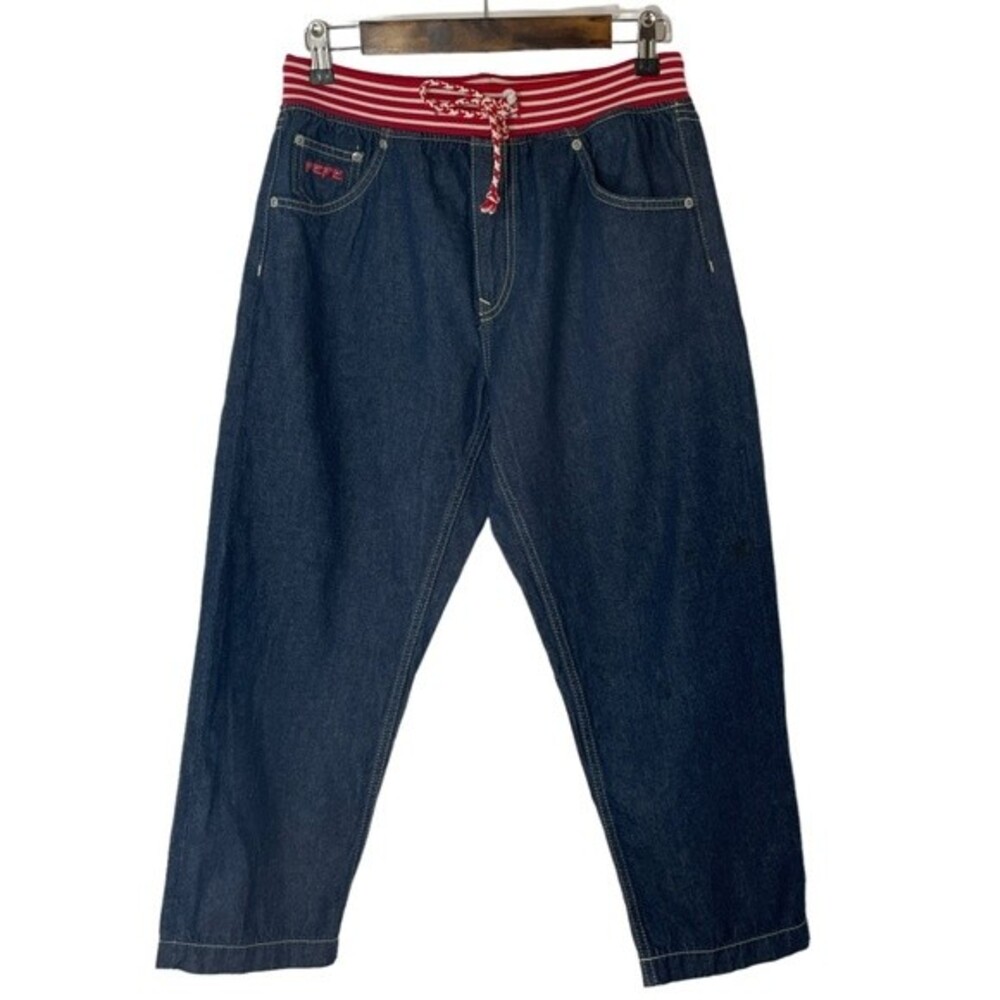Pepe Jeans London Drawtring Straight Leg Crop Jean